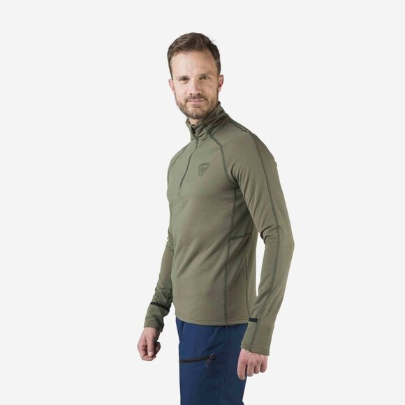 Rossignol Men's Half-Zip Midlayer Baselayer Green Polartec Fleece Hike Ski Large - Picture 10 of 11